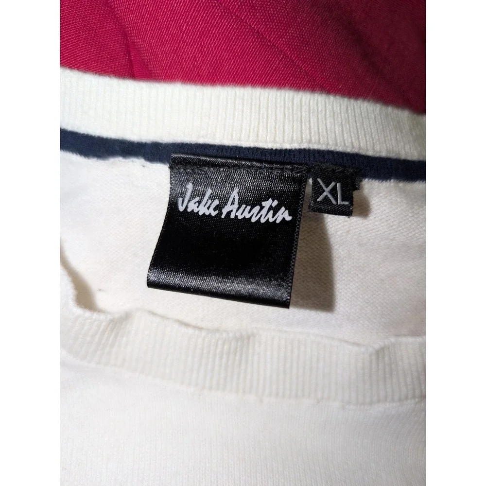 Jake‎ Austin Men's Brown & Ivory Striped Cotton Crewneck Sweater Size XL